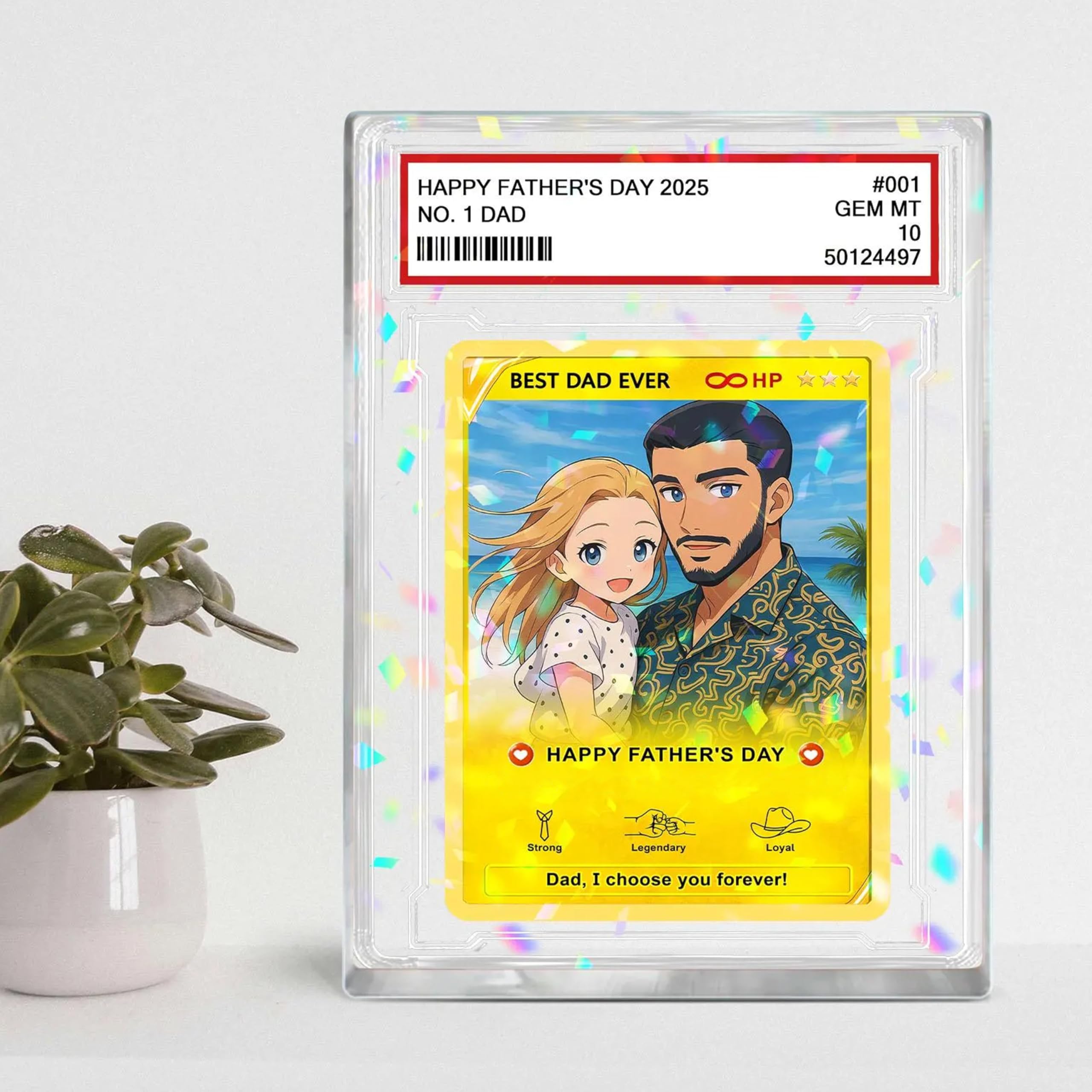 Amazon.com: Chillever Personalized Father's Day Anime Trading Card